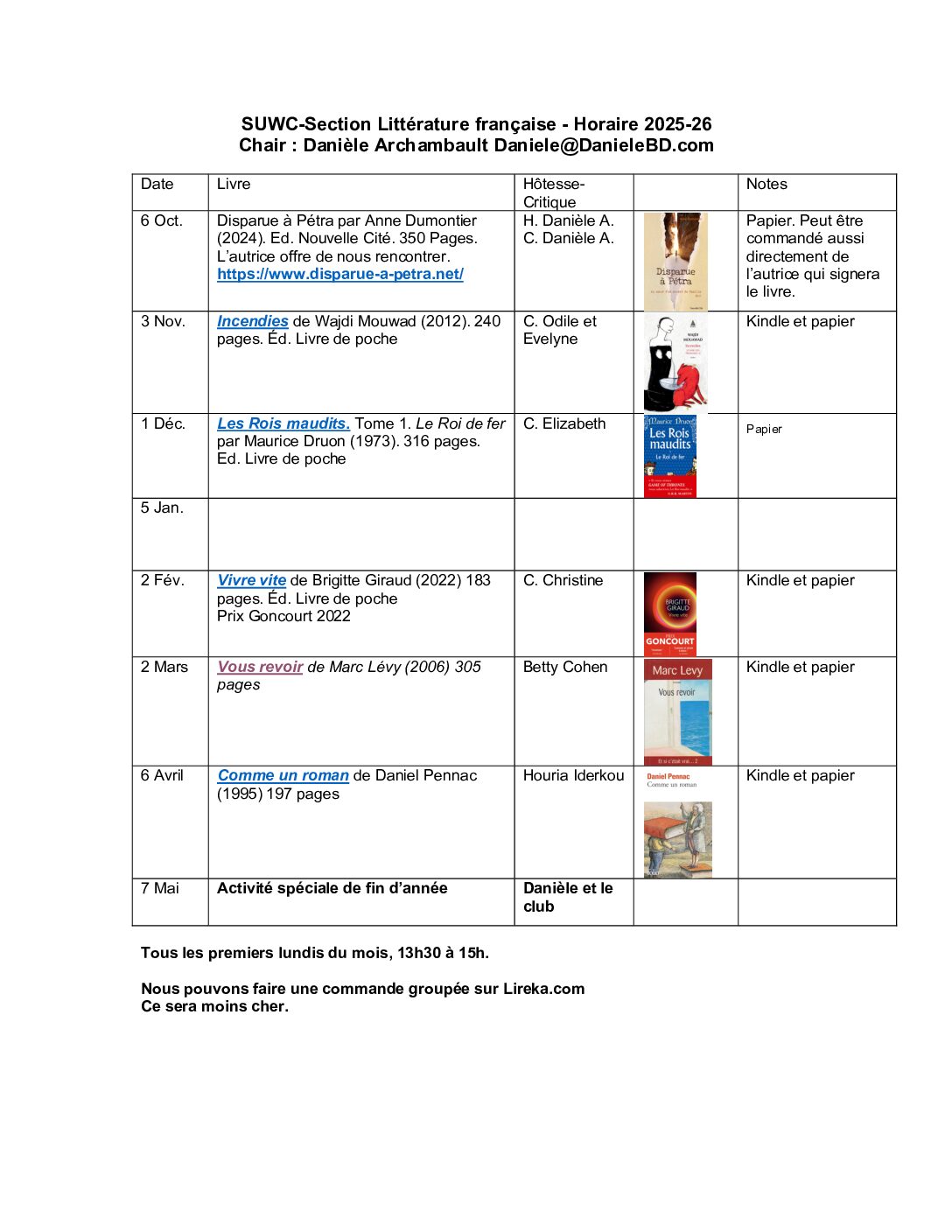 French Literature - Stanford University Women's Club